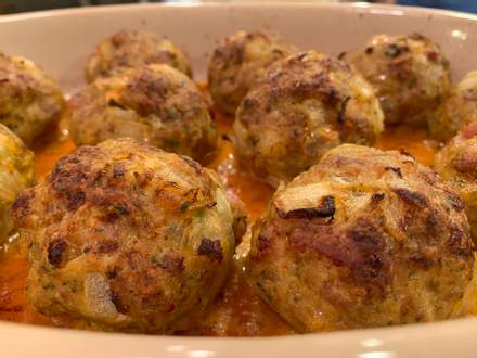 The secret to these chicken meatballs is... pork.